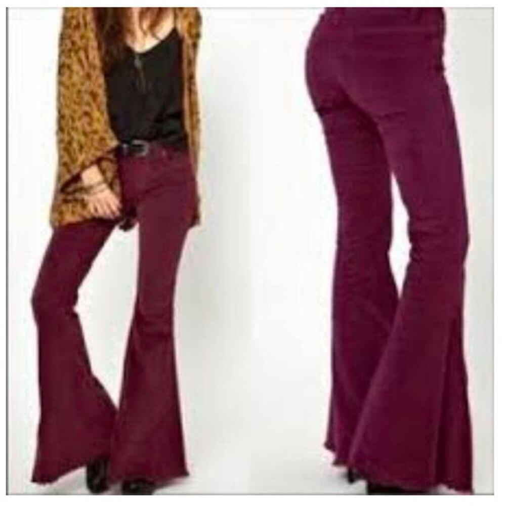 Free People Just Float On Corduroy Vintage Jeans In Scarlet Size 25